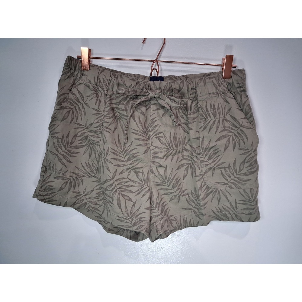 GAP Womens Green Palm Leaf Tropical Lyocell Pull On Shorts Size Medium